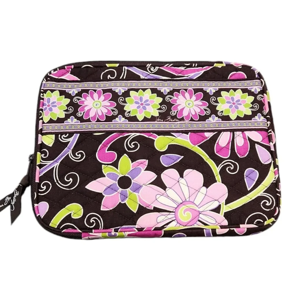 Vera Bradley Small Quilted Purple Tablet Case / E-Reader Sleeve Padded